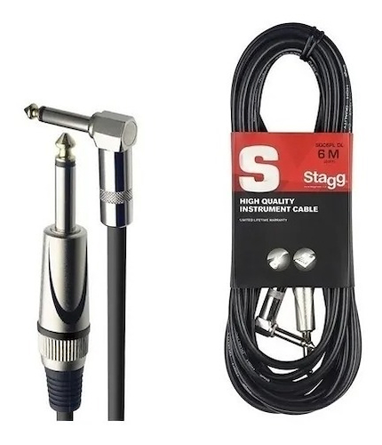 Cable PLUG ANGULAR-PLUG standard 6mm. - 6 mts. DLX STAGG SGC6PLDL - $ 16.577