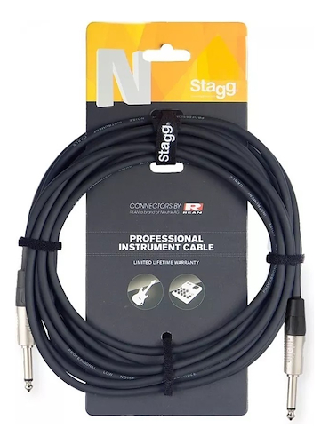 Cable Plug-Plug Profesional 6Mm. - 3 Mts. STAGG NGC3 - $ 19.804