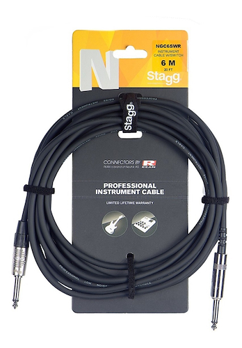 Cable Pro PLUG-PLUG standard neutrik 6mm. - 6mts con SWITCH STAGG NGC6SWR - $ 28.931