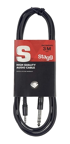 Cable Mini Plug Stereo - Plug - 3 Mts. STAGG SAC3MPSPS - $ 7.788