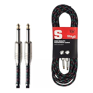 Cable PLUG PLUG Tela standard - 6 mts. - Color Negro STAGG SGC-6VT BK