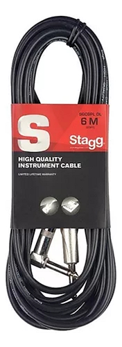 Cable PLUG ANGULAR-PLUG standard 6mm. - 6 mts. DLX STAGG SGC6PLDL - $ 17.406