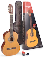 PACK DE GUITARRA CLASICA STAGG INCLUYE FUNDA Y AFINADOR TIPO STAGG C440MNATPACK