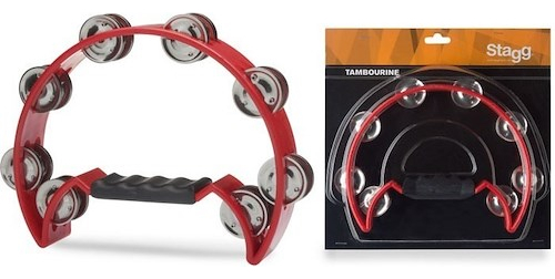 Aro de percusión 16 sonajas - COLOR ROJO STAGG TAB2RD - $ 20.553