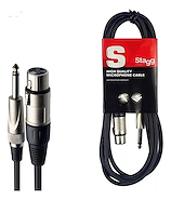 Cable CANON MACHO PLUG  6 mm - 10 mts. STAGG SAC10PXM