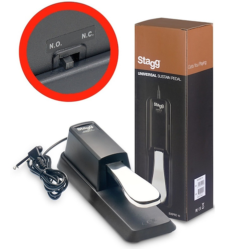 PEDAL DE SUSTAIN STAGG TIPO PIANO-CAMBIO DE POLARIDAD STAGG SUSPED10 - $ 19.774