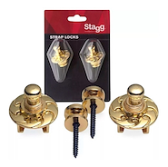 Boton Y Traba Para Correa De Guitarra X 2 Unidades Color Dor STAGG SSL1GD - $ 13.551