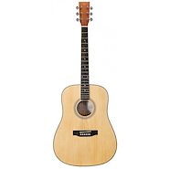 Pack | Guitarra Acustica | ZURDA | Cuerpo Dreadnought | Fund SX SD104LK