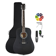 Pack | Guitarra Acustica | Cuerpo Dreadnought | Funda-Afinad SX SD104KBK
