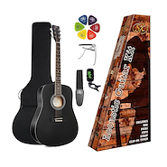 Pack | Guitarra Acustica | Cuerpo 3/4 Dreathnoght | Funda-Af SX SD103KBK
