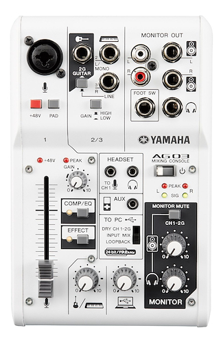 Yamaha Consola 6 canales e interfaz de audio USB blanco YAMAHA AG03MK2W - $ 311.467