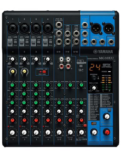 Consolas Analógicas Con Usb Y Efectos 10 Canales: 4 Mic + 10 YAMAHA MG10XU - $ 509.551