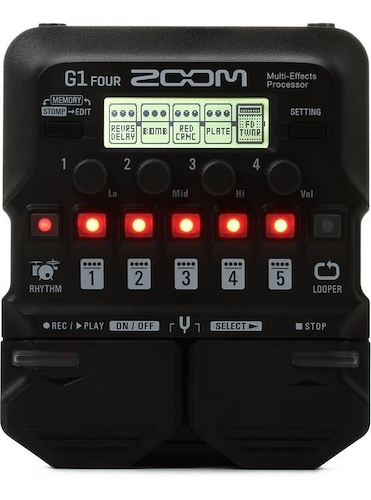 Pedalera Multiefecto | Para Guitarra | 70 efect | Efec simul ZOOM G1 FOUR - $ 181.795
