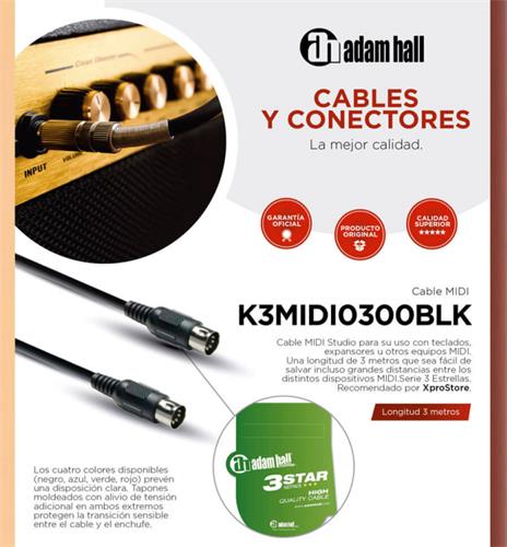 ADAM HALL K3MIDI0300BLK