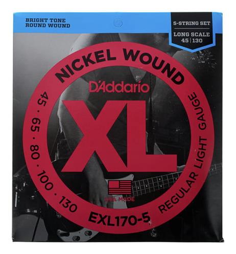 DADDARIO Strings EXL170-5 Regular Light 5 Cuerdas 45-130