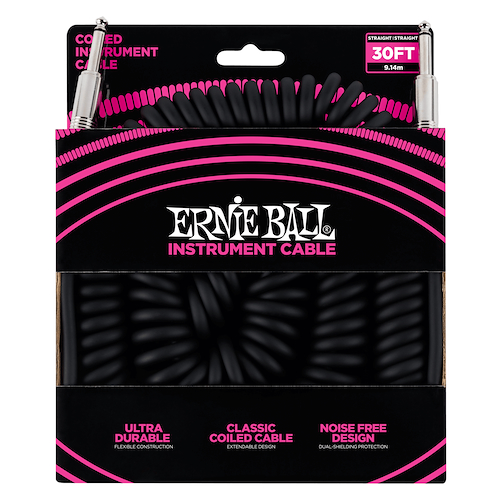 ERNIE BALL P06044 30'''' Coiled Straight Black