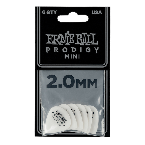 ERNIE BALL P09203 2.0MM WHITE MINI PRODIGY PICKS 6-PACK