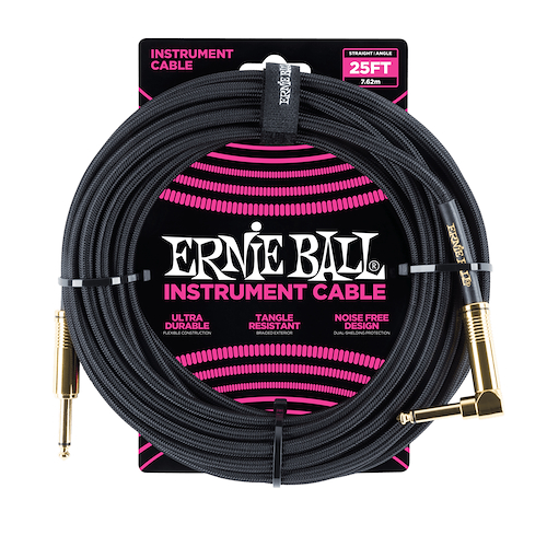 ERNIE BALL P06058 25'' Braided Instrument Cable Black