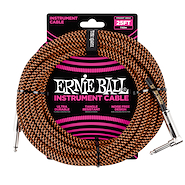 ERNIE BALL P06064 25'' Braided Instrument Cable Black/Orange