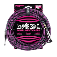 ERNIE BALL P06068 25'' Braided Instrument Cable Black/Purple