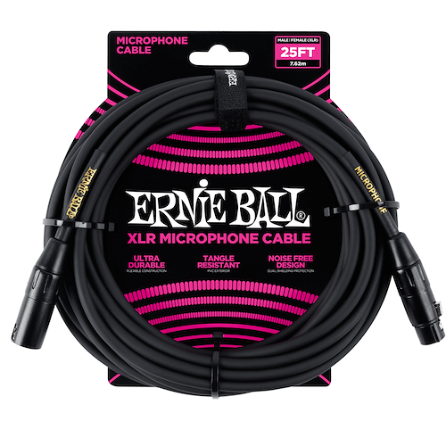 ERNIE BALL P06073 25'' XLR Cable Microfono Negro