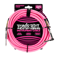 ERNIE BALL P06078 10'' Braided Instrument Cable Pink
