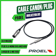 PROEL BULK220LU3 Cable canon macho-plug 3 metros