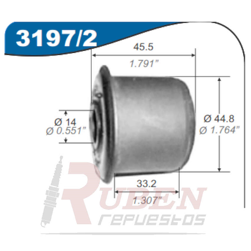 BUJE FORD RANGER (TWIN) .../97 REDONDO 14MM 4X4