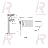 HOMOCINETICA FORD FOCUS (L/RUEDA) 25/23E -SEG/MEDIO