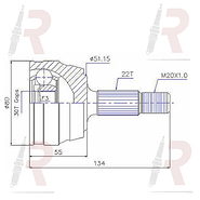 HOMOCINETICA VW GACEL (L/RUEDA) SEGURO EXTERNO -22/30