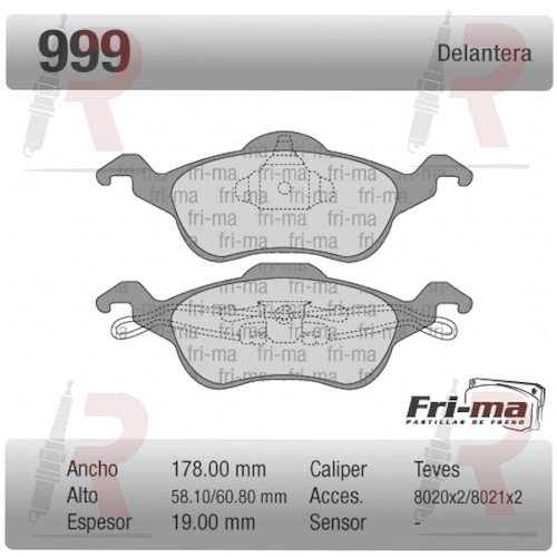 PASTILLA FORD FOCUS (DEL) 99/08
