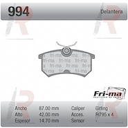 PASTILLA FORD FOCUS (TRA) 99/08