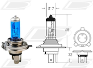 LAMPARA 12V 3P (TIPO XENON) H4 60W55 SUPER WHITE