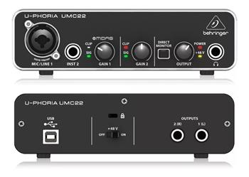 Interfaces audiophile 2x2 usb audio interface with midas mic Umc22 Behringer