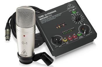 Paquete completo de grabación con micrófono de condensador d Voice Studio Behringer
