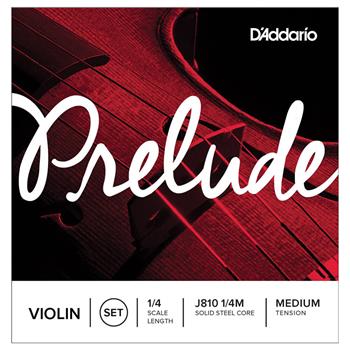 Encordado p/violin, 1/4, prelude violin set, solid steel cor J8101/4M DADDARIO Orchestral