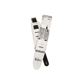 Correa simil cuero - Logo Revolver Beatles - Blanca con dib 25LB04 DADDARIO Planet Waves