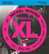 Enc. p/ bajo -regular light- niquel .045/.065/.080/.100 (mc EXL170 DADDARIO Strings