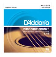 Enc. p/acustica bronce fosforado, tensión light .012/.016/.0 EJ16 DADDARIO Strings