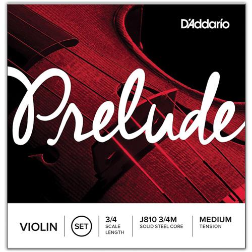 Encordado P/Violin, 3/4, Prelude Violin Set, Solid Steel Cor J8103/4M DADDARIO