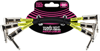 CABLES 	PATCH 15CM PLUG L-L NEGRO 3-PACK P06050 ERNIE BALL