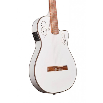 GUITARRA SIN BOCA CON CORTE Y ECUALIZADOR COLOR BLANCO 300KECB LA ALPUJARRA