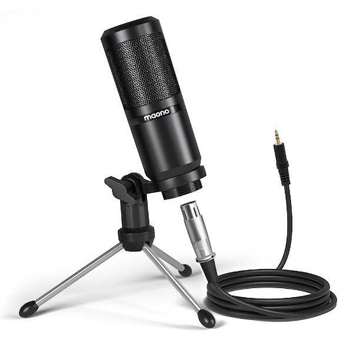 Microfono Condenser Cardioide XLR C/ Soporte tripode de mesa AU-PM360TR MAONO