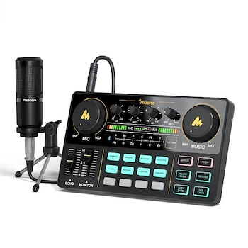 Kit Podcast AM200S1   Mezclador AM200 + Microfono Condenser AU-AM200S1 MAONO