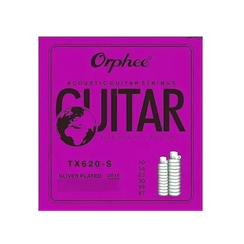 TX Acoustic Guitar Strings TX620-S Silver Plateadas ORPHEE STRINGS