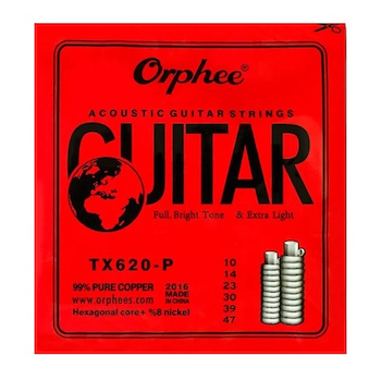 TX Acoustic Guitar Strings TX620-P Copper Cobre ORPHEE STRINGS
