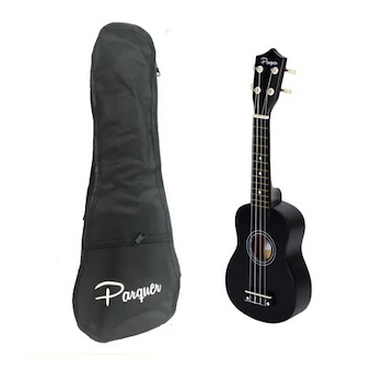 UKELELE NEGRO CON FUNDA FZU-002 BK PARQUER