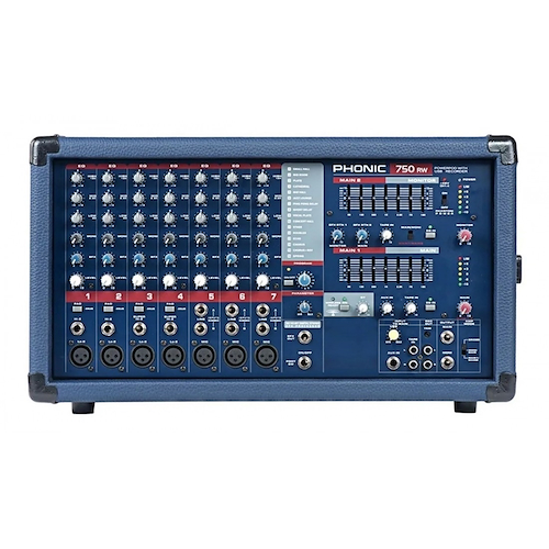 Consola Potenciada 500 Vatios De 7 Ch Con bluetooth, Amp POWER750RW PHONIC