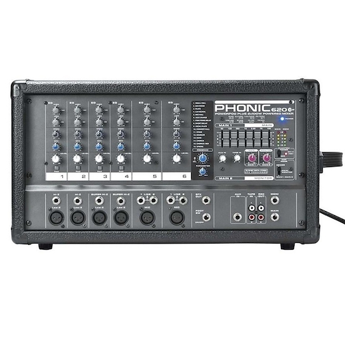 Cons poten, 200w (2x100),6xlr+2st, 100 ef. POWER620PLUS PHONIC