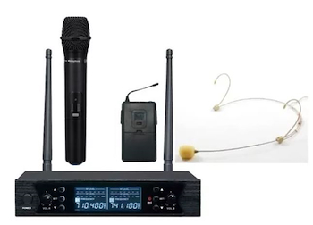 Microfono inalambrico | UHF | Doble (Mano+vincha) | Display MU-626-HS/HH ROSS PA